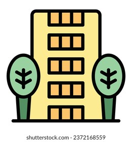 Singapore city icon outline vector. Map landmark. Urban building color flat
