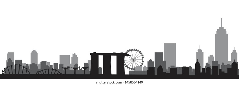 Singapore city silhouette skyline vector