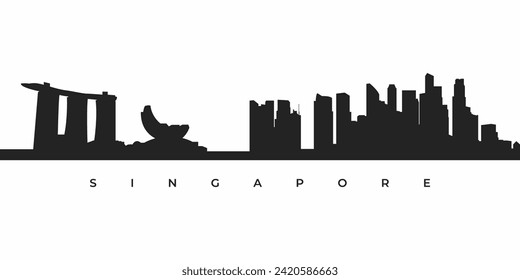 Singapore city skyline silhouette illustration