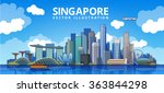 Singapore city skyline. vector illustration 