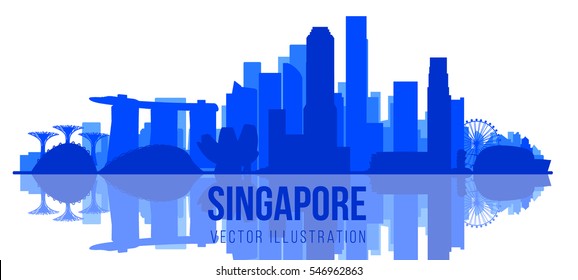 Singapore city skyline. vector illustration