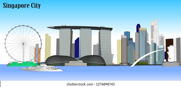 Singapore city structure vector