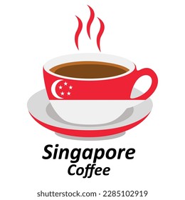 singapore coffee cup logo illustration design. Drink Business concept icon