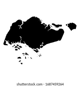 Singapore country border map black