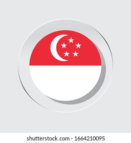 Singapore country flag circle icon with white background