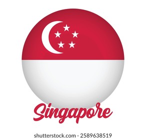 Singapore country flag in circle vector illustration