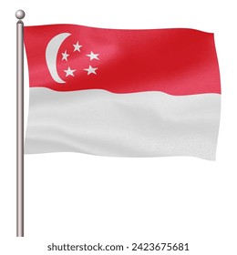 Singapore country flag pole icon