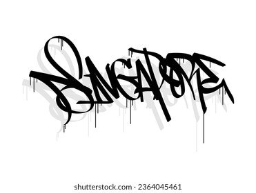 SINGAPORE country graffiti tag style