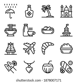 
Singapore Cuisines and Landmarks in Solid Style 