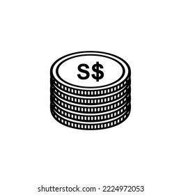 Singapore Currency Symbol, Singapore Dollar Icon, SGD Sign. Vector Illustration