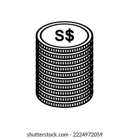 Singapore Currency Symbol, Singapore Dollar Icon, SGD Sign. Vector Illustration
