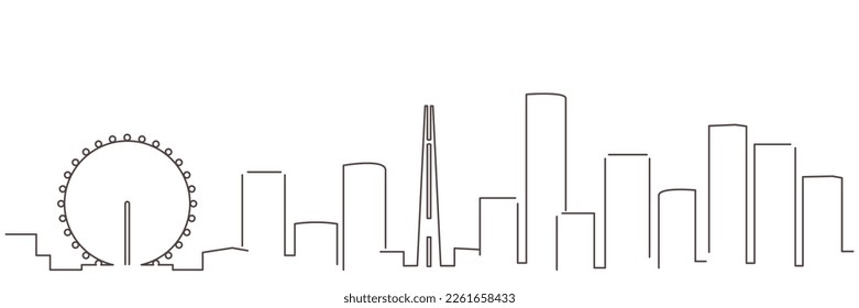 Singapore Dark Line Simple Minimalist Skyline With White Background