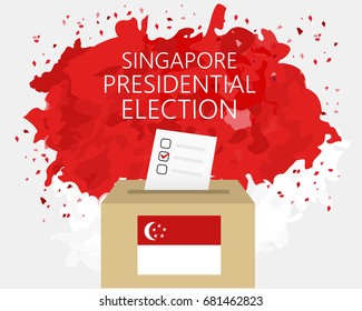 Singapore democracy political process selecting president or parliament member with election and referendum freedom to vote vector illustration
