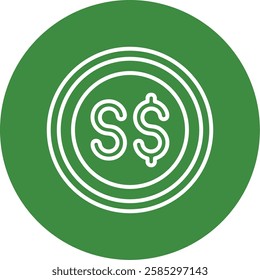 Singapore Dollar Outline Circle Style Icon Design
