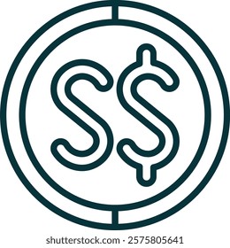 Singapore Dollar Symbol Element For Design Graphic