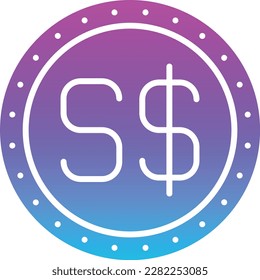 Singapore Dollar vector icon. Can be used for printing, mobile and web applications.