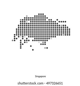 Singapore dotted map,vector