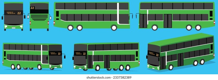 The Singapore double-decker bus is a public transportation vehicle commonly used in Singapore. It has two levels, with the upper level accessible via a staircase located towards the front of the bus.
