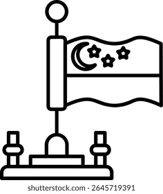 Design de ícone de estilo preenchido em Cingapura