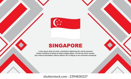 Singapore Flag Abstrakte Hintergrunddesign-Vorlage. Singapore Independence Day Banner-Vektorgrafik. Flagge Singapurs