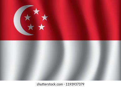 Singapore Flag Background Cloth Texture Singapore Stock Vector (Royalty ...