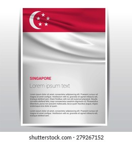 Singapore flag Brochure - Vector Flyer Cover Page Design