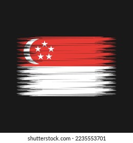 Ilustración del vector del pincel de bandera de Singapur