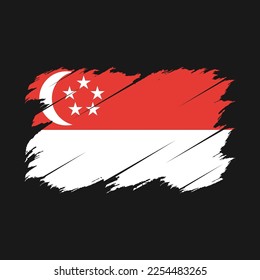 Singapore Flag Brush Vector Illustration