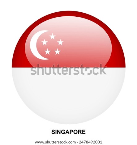 SINGAPORE flag button on white background