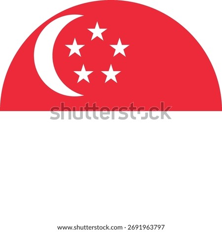 Singapore flag button round circle transparent PNG vector illustration