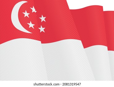 singapore flag fluttering gradient texture