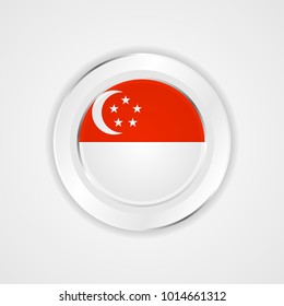 Singapore flag in glossy vector icon.