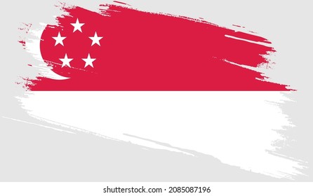 Bandera de Singapur con textura gruesa
