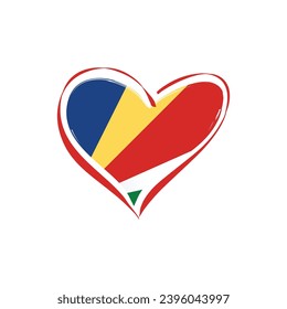 Singapore flag with a heart shape, isolated on a white background for Singapore Independence Day. Vector illustration.