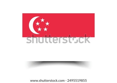 Singapore flag. Flag of Singapore. Flag icon. Standard color. Standard size. A rectangular flag. Computer illustration. Digital illustration. Vector illustration.