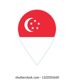 Singapore flag icon. Travel icon. Travel destination of Singapore.  Flag badge.