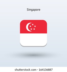 Singapore flag icon. Vector illustration.