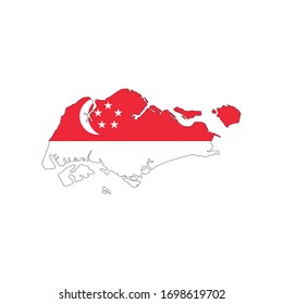 singapore flag map design vector illustration