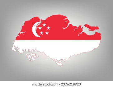 Singapore flag map vector design
