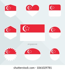 Singapore flag. National flag of Singapore. Singapore vector flag button. Singapore independence day.