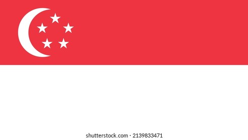 Singapore flag with original RGB color vector illustration design