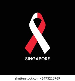 Singapur Flagge Band Vektorgrafik Design.