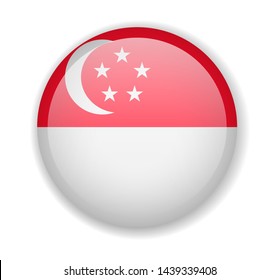 Singapore Flag Round Bright Icon Vector Illustration