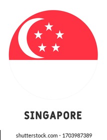 Singapore Flag Round Circle Vector