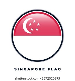 Singapore flag round design circle vector template