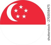 Singapore  flag round shape icon