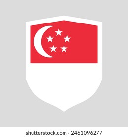 Bandera de Singapur en forma de escudo