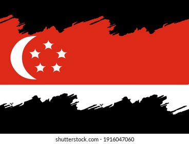 Singapore Flag Square Shape Vector Illustration