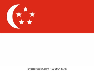 Singapore Flag Square Shape Vector Illustration