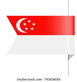 Singapore Flag Vector Bookmark Icon - Illustration